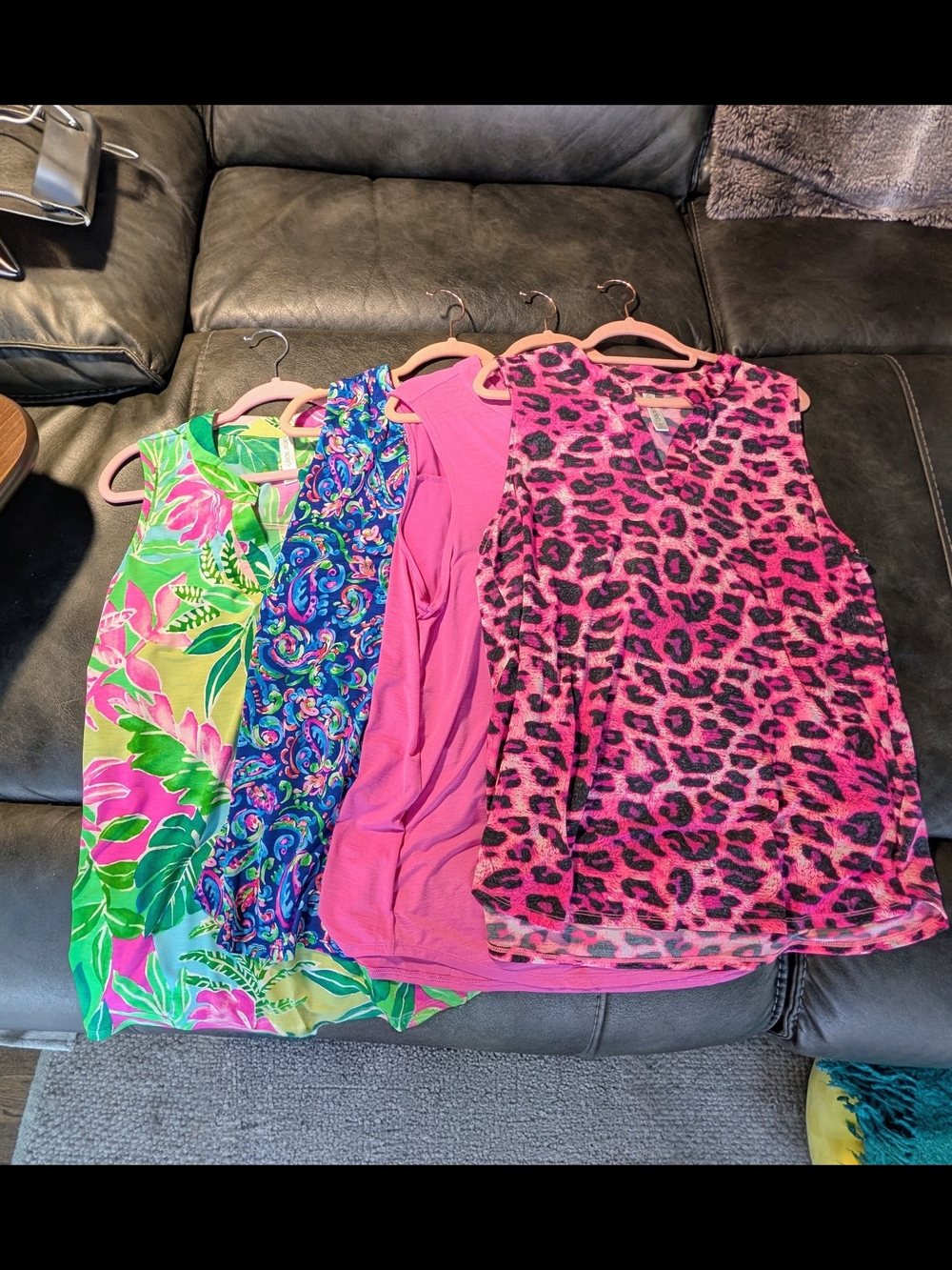 SET OF 4!!!! Dear Scarlett Lizzie Sleeveless Blouses XL In Pinks
